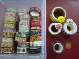 25 div. Washi Tape, 4 Sticker Rollen, 2 Grill Win Lose