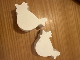 2er Set Deko-Hühner aus Gibs