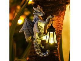 Solar LED Drachen Figur, LED Solar Lampe Drachenfigur 27.5cm