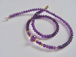 Collier Amethyst mit Silber, vergoldet