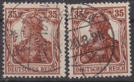 Deutsche Germania Nr.103 a/b gestempelt Geprüft BPP