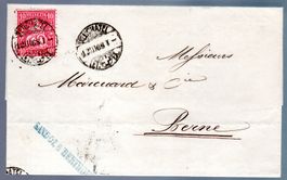 1868 FALTBRIEFHÜLLE NEUCHATEL NACH BERN SITZENDE HELVETIA