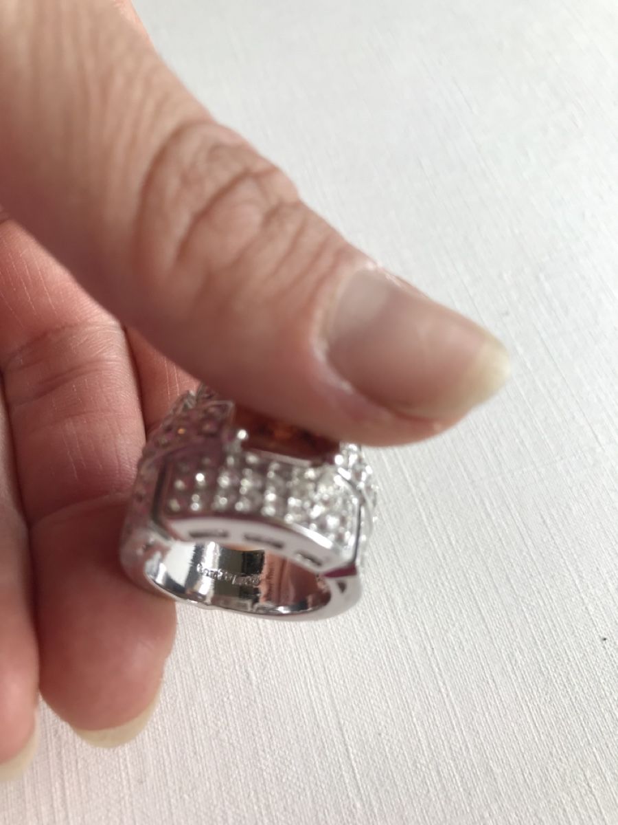 Bague Plaqué Argent Camille Lucie - Taille 54 - Verre - Occasion à Vérifier