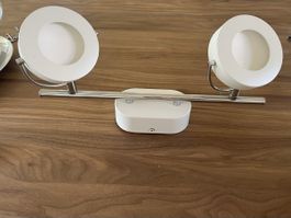 Deckenleuchte Weiss Metall LED 2 Spots