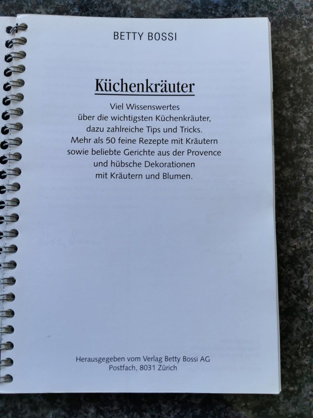 Libri: Betty Bossi; Küchenkräuter – Usato da Boniswil venduto da Totomat-Lady2 1