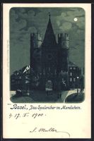 Litho Basel, Das Spalenthor im Mondschei