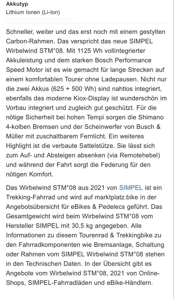 Simpel Biciclette: E- Bike Simpel Wirbelwind – Usato da Oetwil am See venduto da wue_b6jd 2