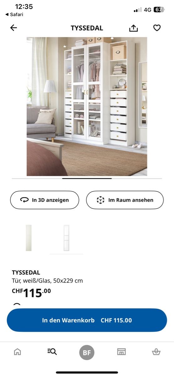 Porte: Ikea Tyssedal Glastüre, 50x229cm – Nuovo (secondo la descrizione) da Muttenz venduto da Benet01