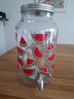 Getränkespender Glas mit Zapfhahn Wassermelonen Motiv 30cm