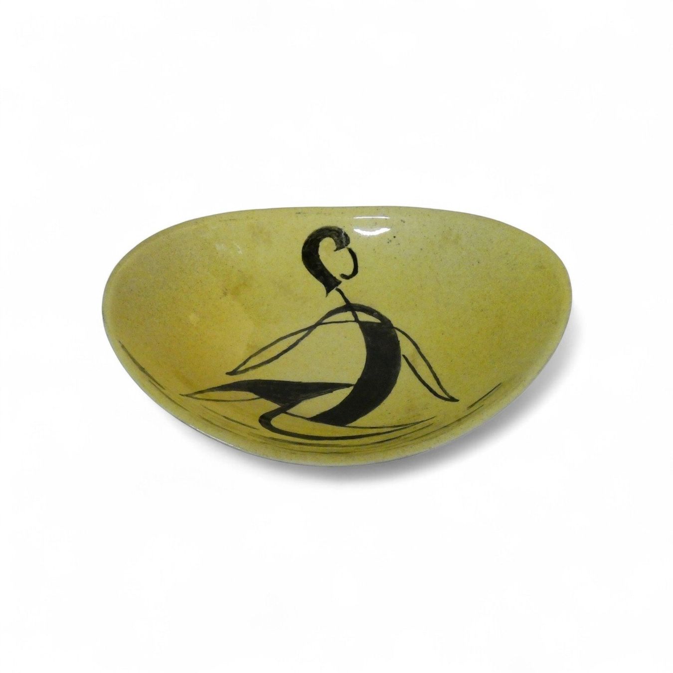 Piatti di portata: Coupe en céramique monogramme "MS" vers 1960. – Usato da Fribourg venduto da will69 2