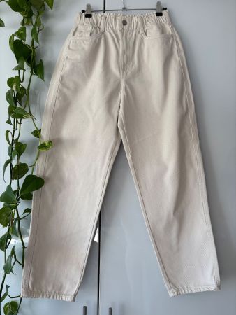 H&M Hose in off-White mit Gummibund Gr. 36