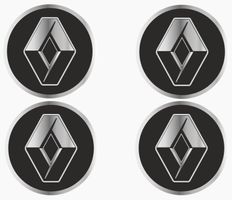 Renault Nabendeckel 3D Aufkleber Sticker 58mm 4er Set