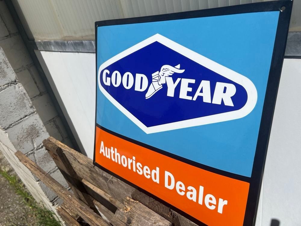 Goodyear Insegne: Goodyear Emailschild - Authorised Dealer – Usato da Mellingen venduto da Oelquelle 1