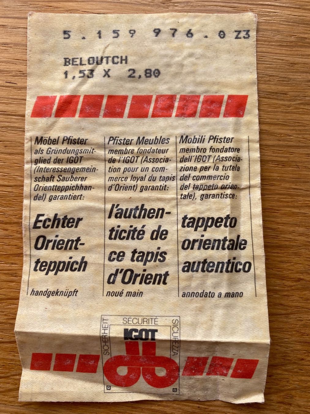 Pfister Tappeti: Orientteppich Beloutch Teppich – Usato da Therwil venduto da rowe-spezial 5