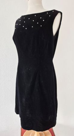 KLEID DRESS SAMT LINDENER SAMTKLEID SCHWARZ 40/43 L , TOP