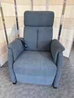 Sessel ASIA L Microfaser blaugrau 2 Motoren mit Aufstehhilfe