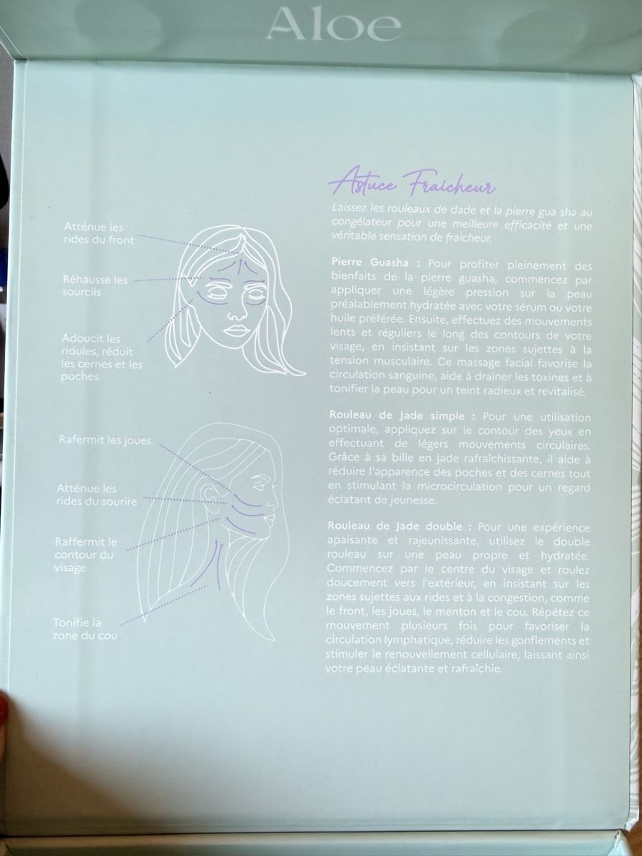 Cura del viso: Kit Gua Sha Aloe – Neuf – Nuovo e nell'imballaggio originale da Genève venduto da ludlalud 2