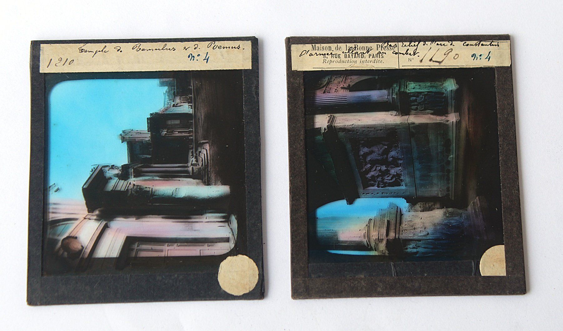 Foto & Immagini: 2 antike Glasnegative Konstantinsbogen +Temple Romulus Venus – Usato da Zürich venduto da Auctionata