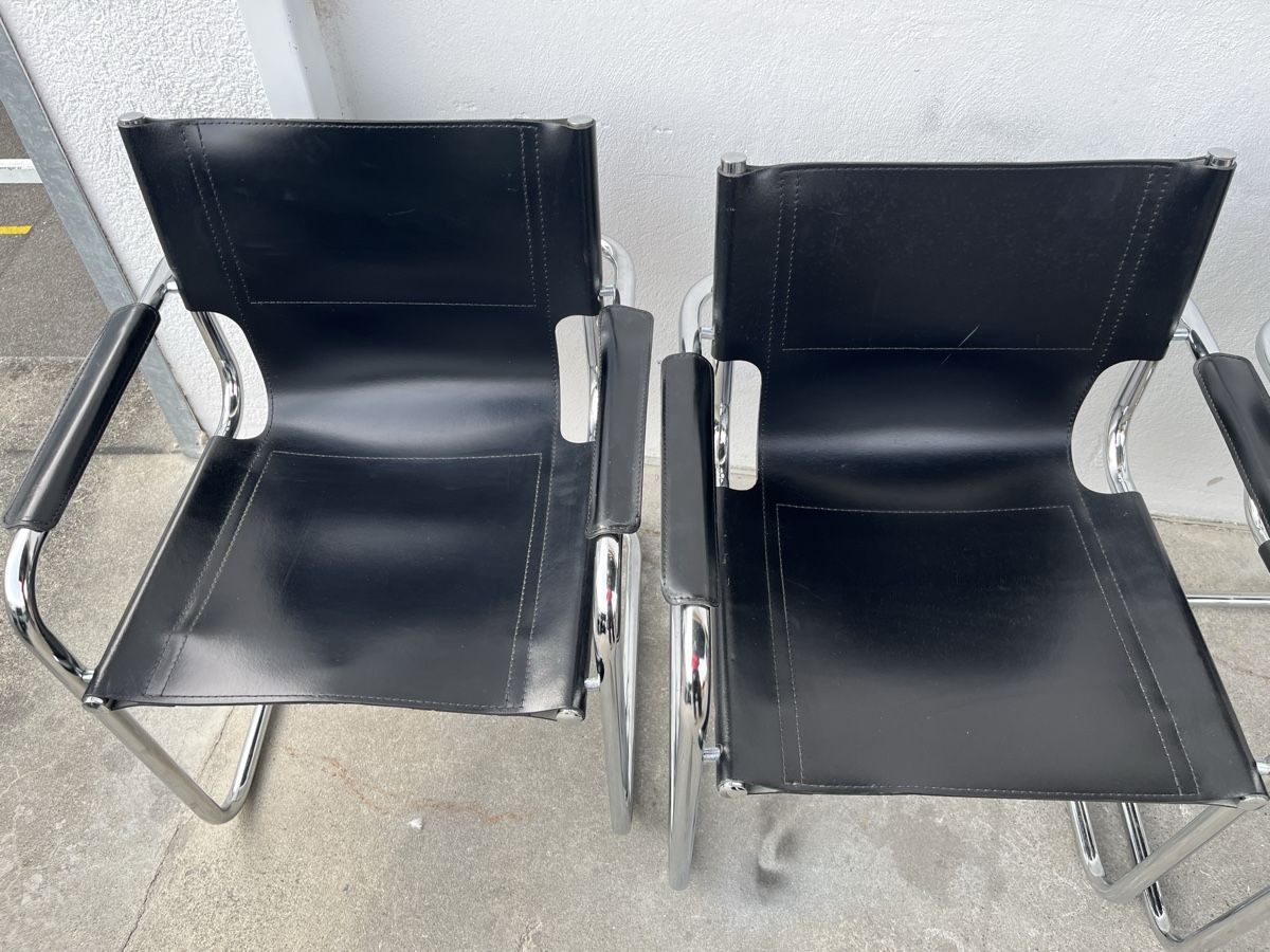 Breuer Sedie: Vintage Freischwinger Leder Chrom – Usato da Bern venduto da fotolog111 2