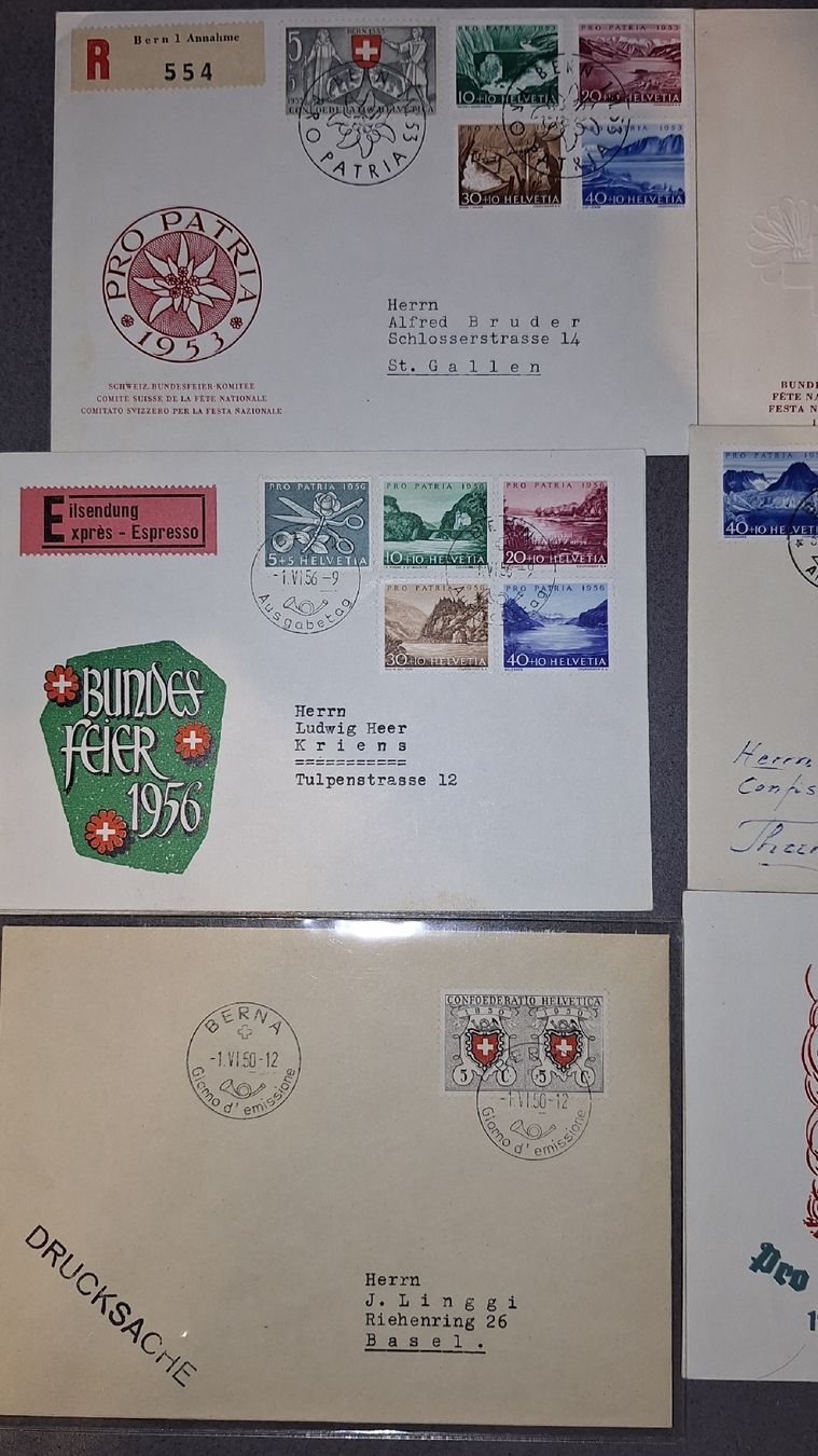 Tutti i francobolli: Diverse Pro Patria FDC  – Usato da Balgach venduto da SIMEON27 1