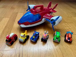 Paw Patrol Flugzeug und div Figuren und Fahrzeuge