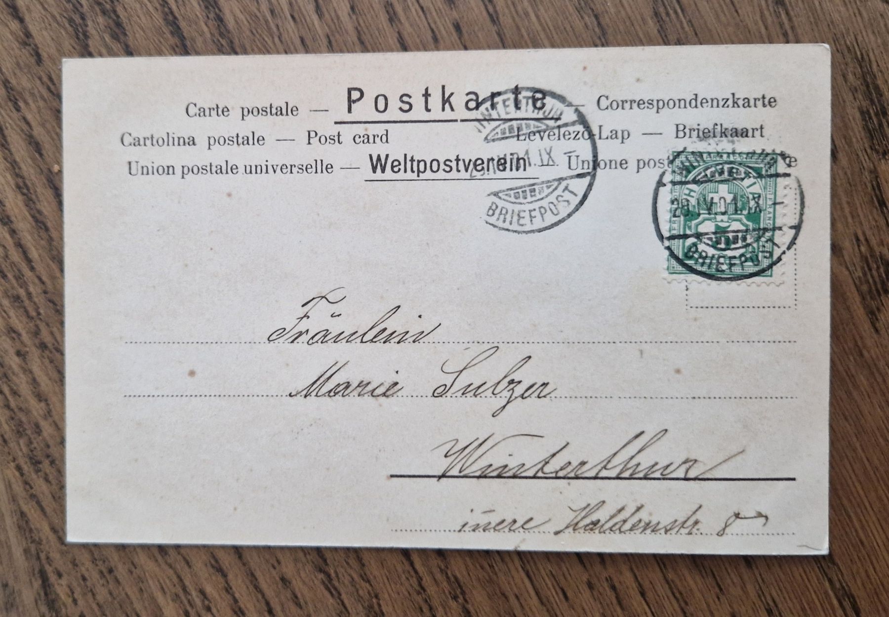 Cartoline postali: Winter, Kunstkarte, Winterthur 1902 – Usato da Ebikon venduto da Donar50 1