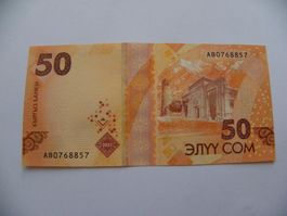 Kyrgyzstan 50 Som Schein, Banknote, Jahr 2023, Neuwertig
