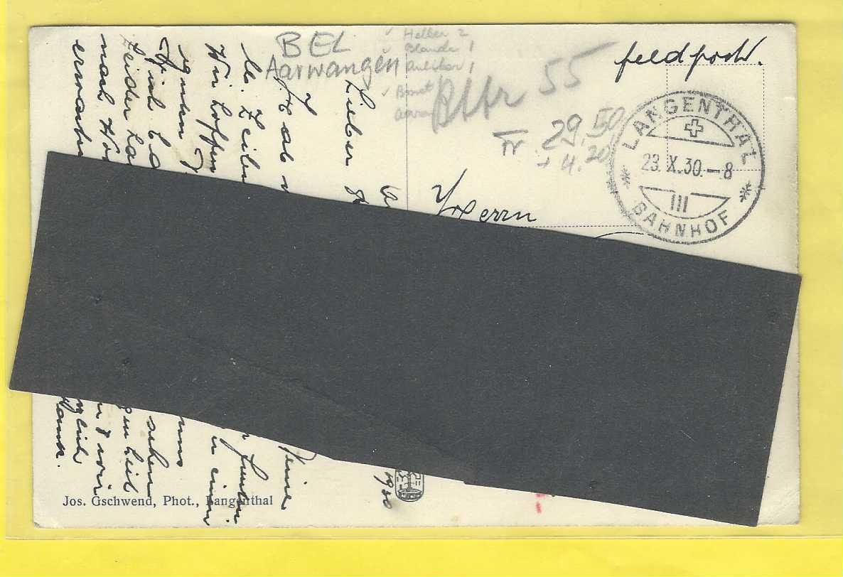 Cartoline postali: 23.X.1930Aarwangen/Möbelhandlung E.Jaisli/Oldtimer LW+Sessel – Usato da Zürich venduto da Hagliweg 1