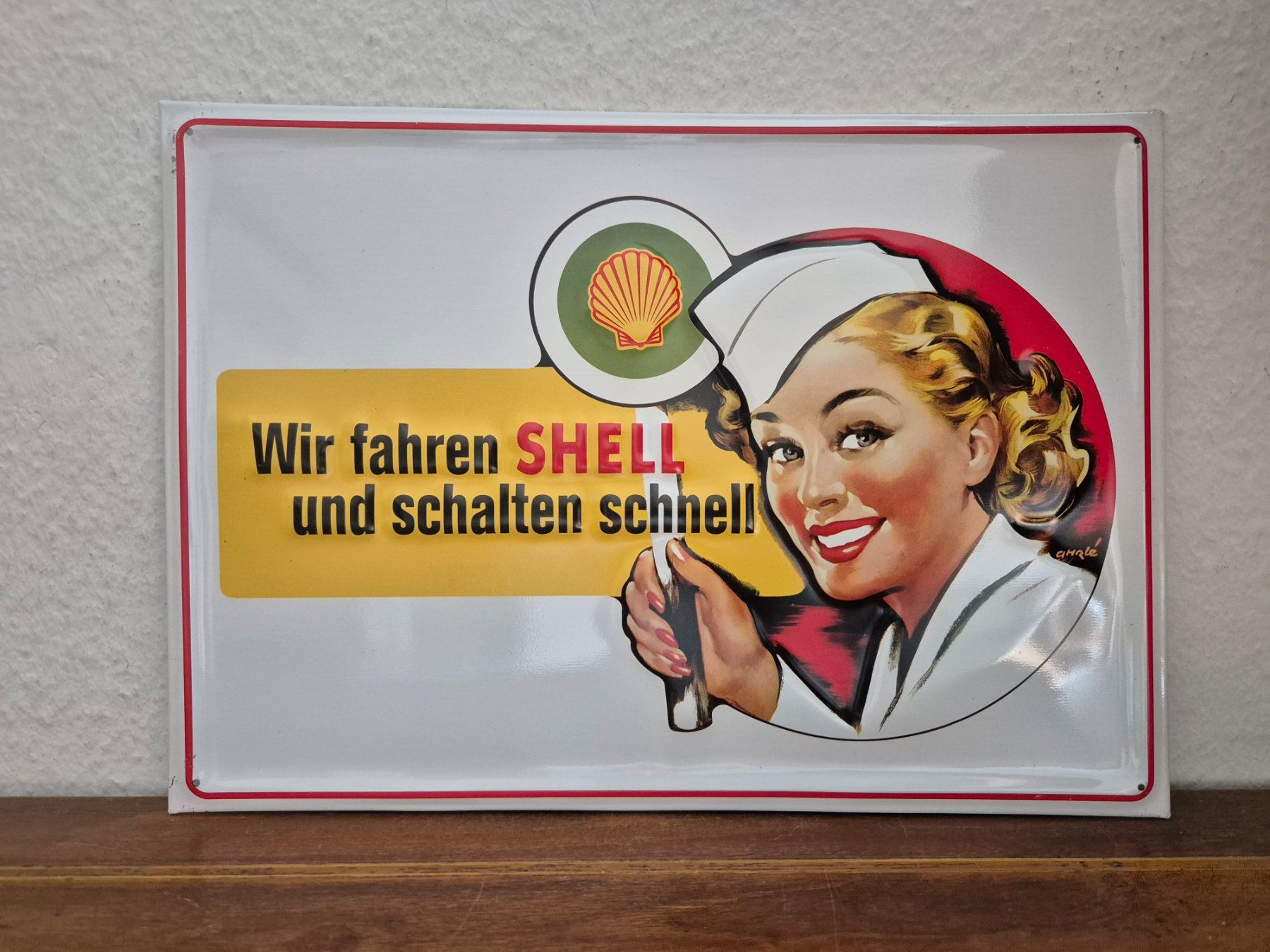 Shell Insegne: Blechschild Shell Tankstelle Tanksäule Limitiert 2001 Blech – Usato da Neuhausen venduto da rraayy