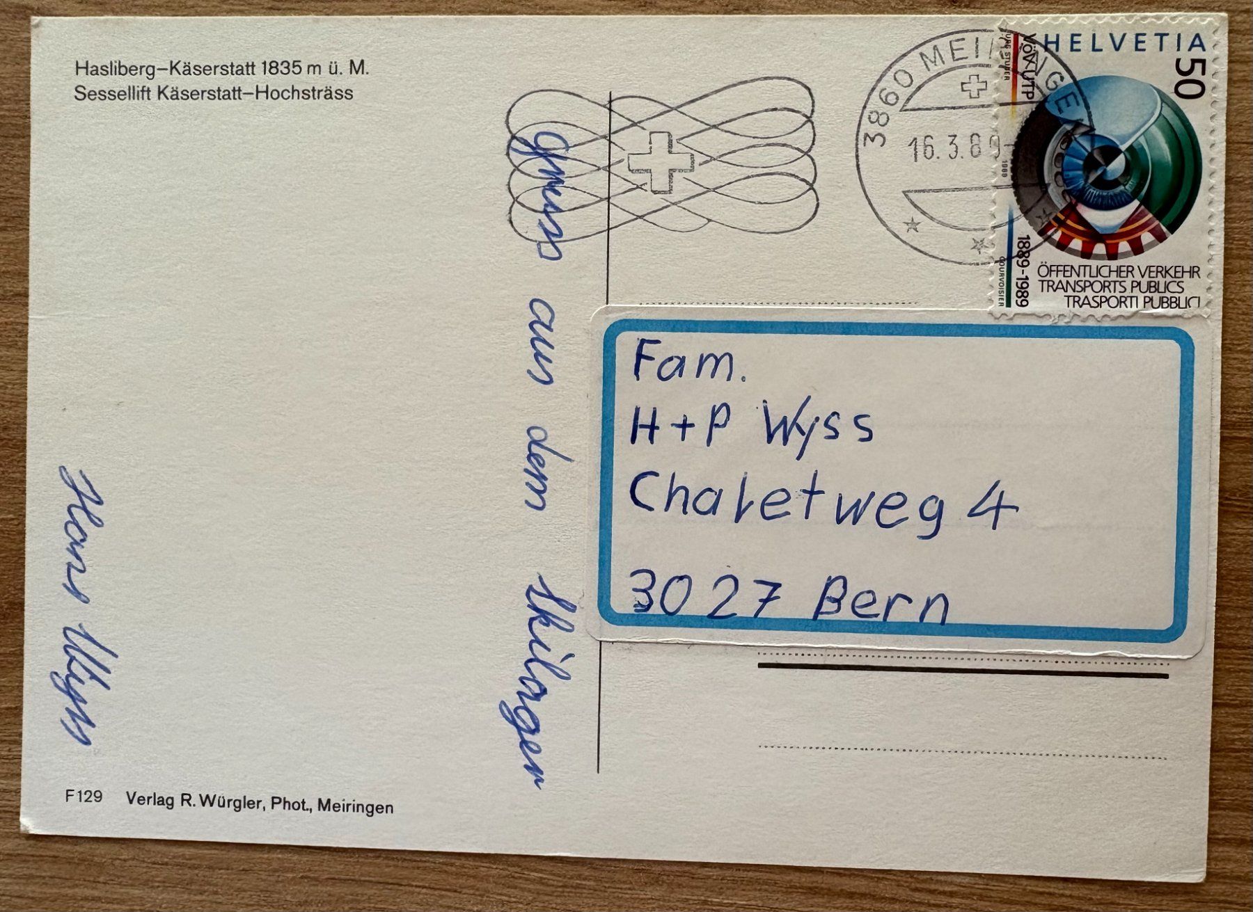 Cartoline postali: ANSICHTSKARTE SESSELLIFT KÄSERSTATT-HOCHSTRÄSS – Usato da Ostermundigen venduto da Wyatt-Earp 1