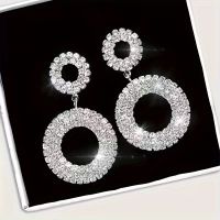 STATEMENT versilberte Strasssteine  Ohrringe, Neu*