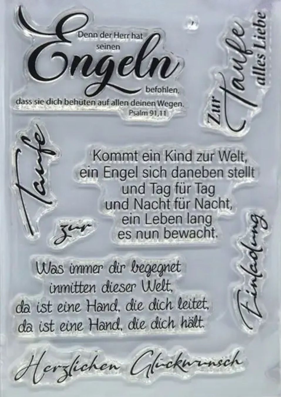 Stempel: Silikonstempel Geburt Taufe – Neu und originalverpackt aus Kaltbrunn von schere-stein-papier
