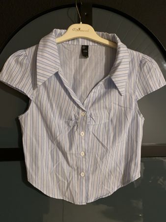 Gestreiftes Sommer Top, blau/weiss, Gr. XS