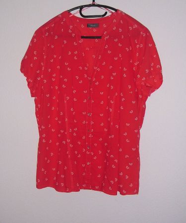 Achselarm-Bluse, 100% Baumwolle Gr. 44/46, Rot *Yessica* NEU