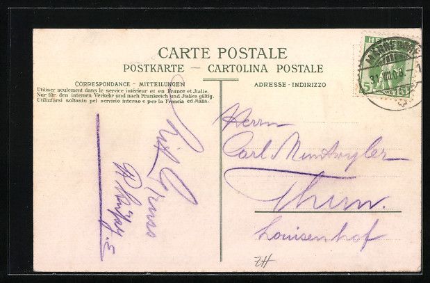 Cartoline postali: AK Männedorf, Hotel Wildenmann, 1908 – Usato da Berlin venduto da bartko-reher 1