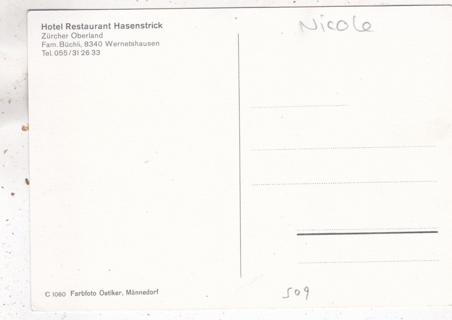 Cartoline postali: Wernetshausen Restaurant Hasenstrick – Usato da Herisau venduto da Lisegrat2008 1