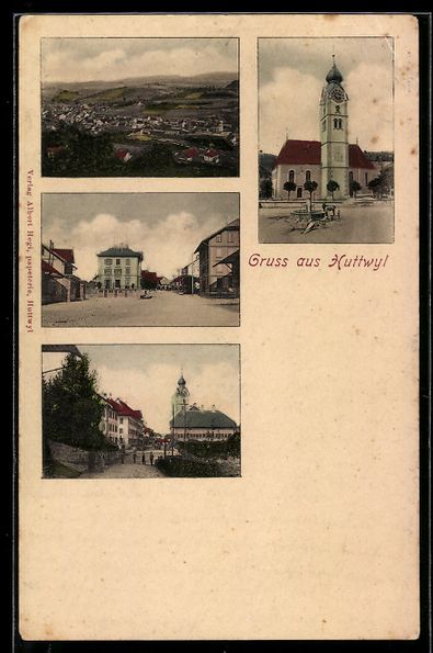 Cartes postales: Huttwyl, Kirche, Strassenpartie, Rathaus – D'occasion à Berlin par bartko-reher