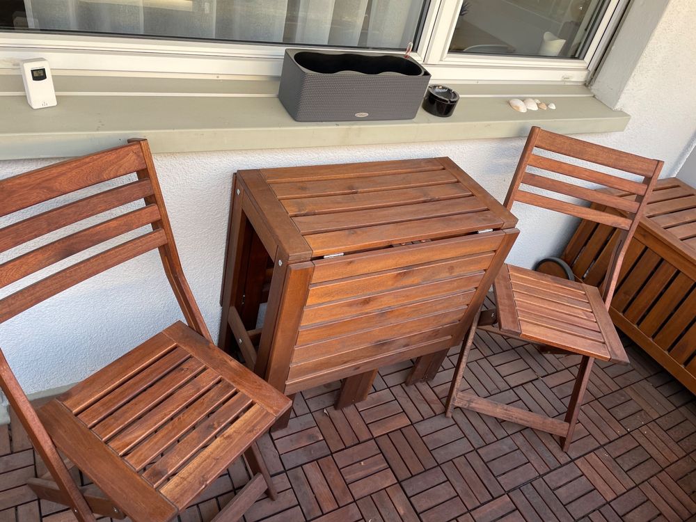 Ikea ÄPPLARÖ Klapptisch + 2 ÄPPLARÖ Stühle mit Sitzpolster Kaufen auf