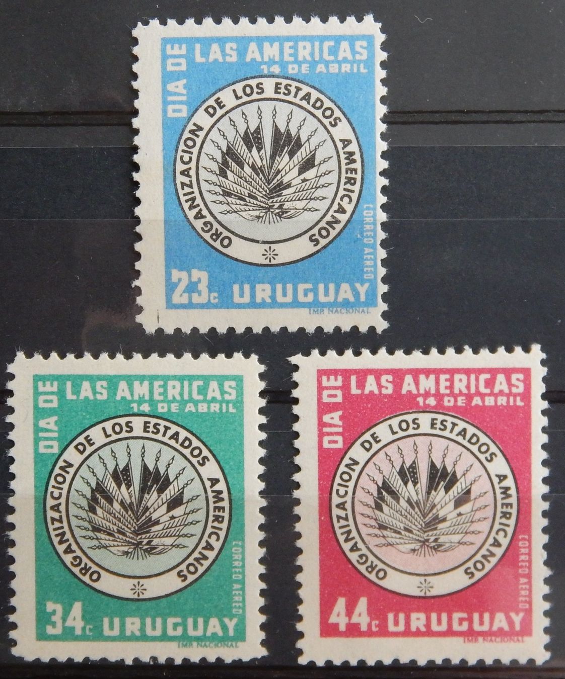 Tutti i francobolli: Uruguay Kat. 814-816 ** 1958 – Usato da Zürich venduto da Muehlekauf