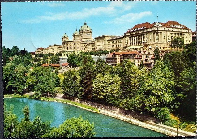 Cartes postales: BERN Bundesterrasse mit Parlamentsgebäude – D'occasion à Jona par philajona