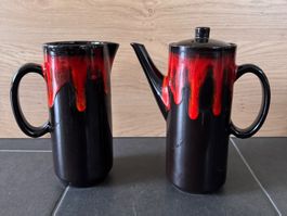 2 wunderschöne alte Krüge Wasser & Teekrug Burkart Keramik