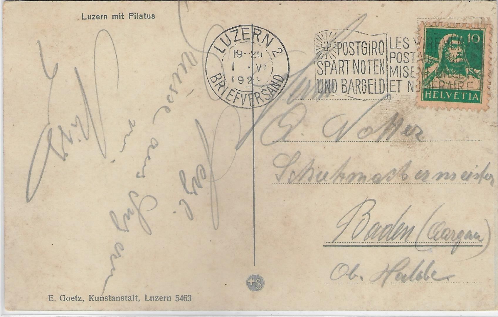 Cartoline postali: Luzern mit Pilatus - Segelschiff - Litho – Usato da Ettingen venduto da Kartenplanet 1