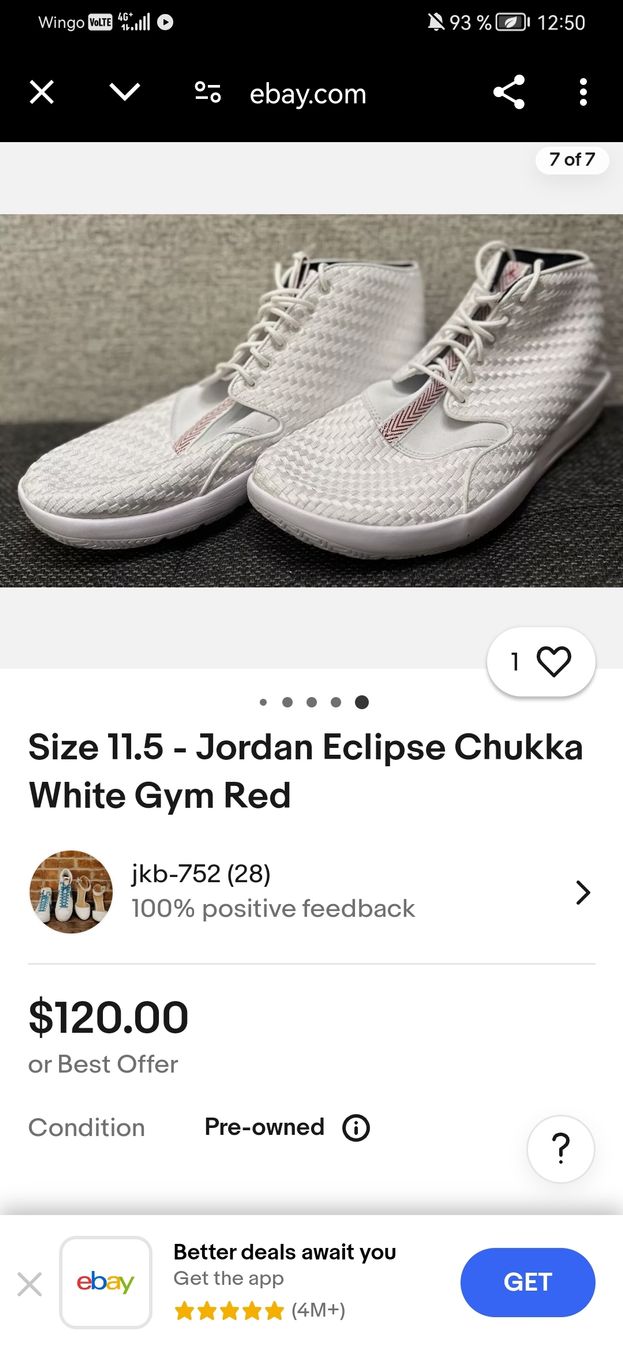 Jordan Scarpe da uomo: NIKE AIR JORDAN ECLIPSE CHUKKA White 45 Orginal – Usato da Bern venduto da ged_ffx9 6