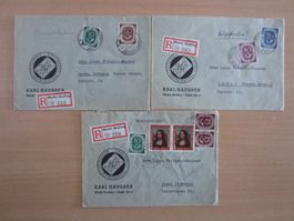 3 BRD BRIEFE, AB NUR 1.- FR., SIEHE FOTO.