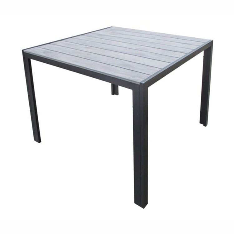 Kynast Gartentisch Aluminium 90x90cm - Nonwood Hellgrau