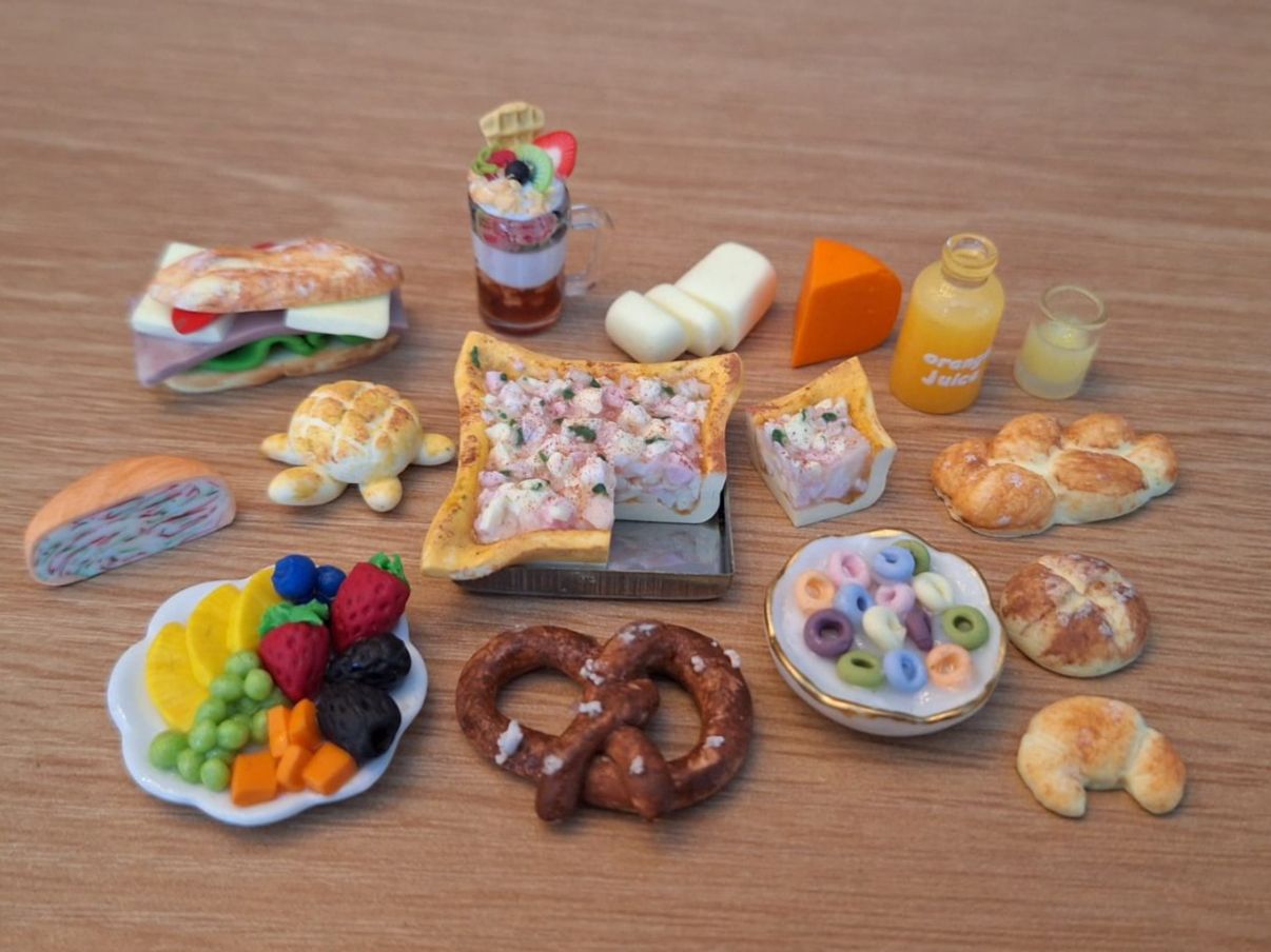 Case e mobili per bambole: Puppenhaus Brunch Set – Nuovo (secondo la descrizione) da Zürich venduto da HandmadeTinyFood 3