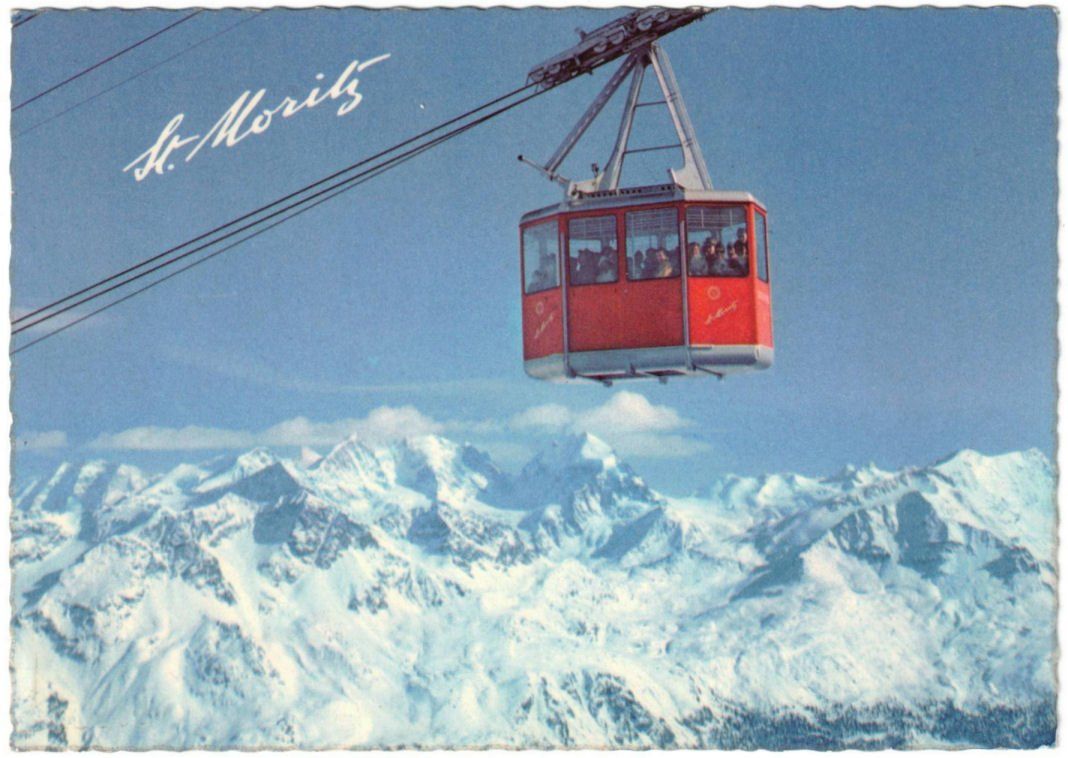 Cartoline postali: St. Moritz - Luftseilbahn Corviglia--Piz Nair – Usato da Binningen venduto da Mountainrider