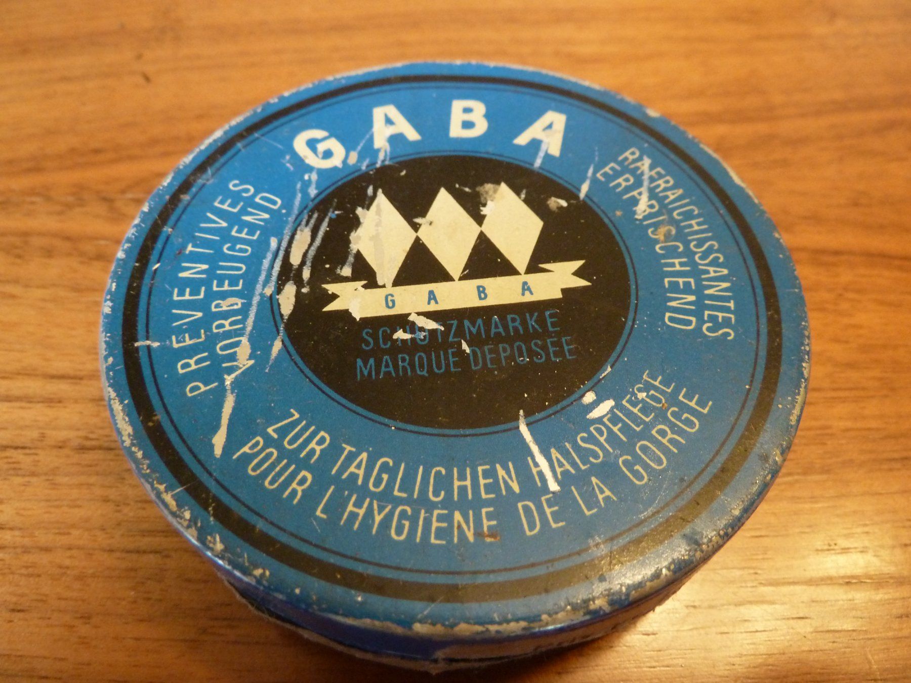 Barattoli: Antike Blechdose Gaba AG, Basel - Pastillen – Usato da Bern venduto da Kustom
