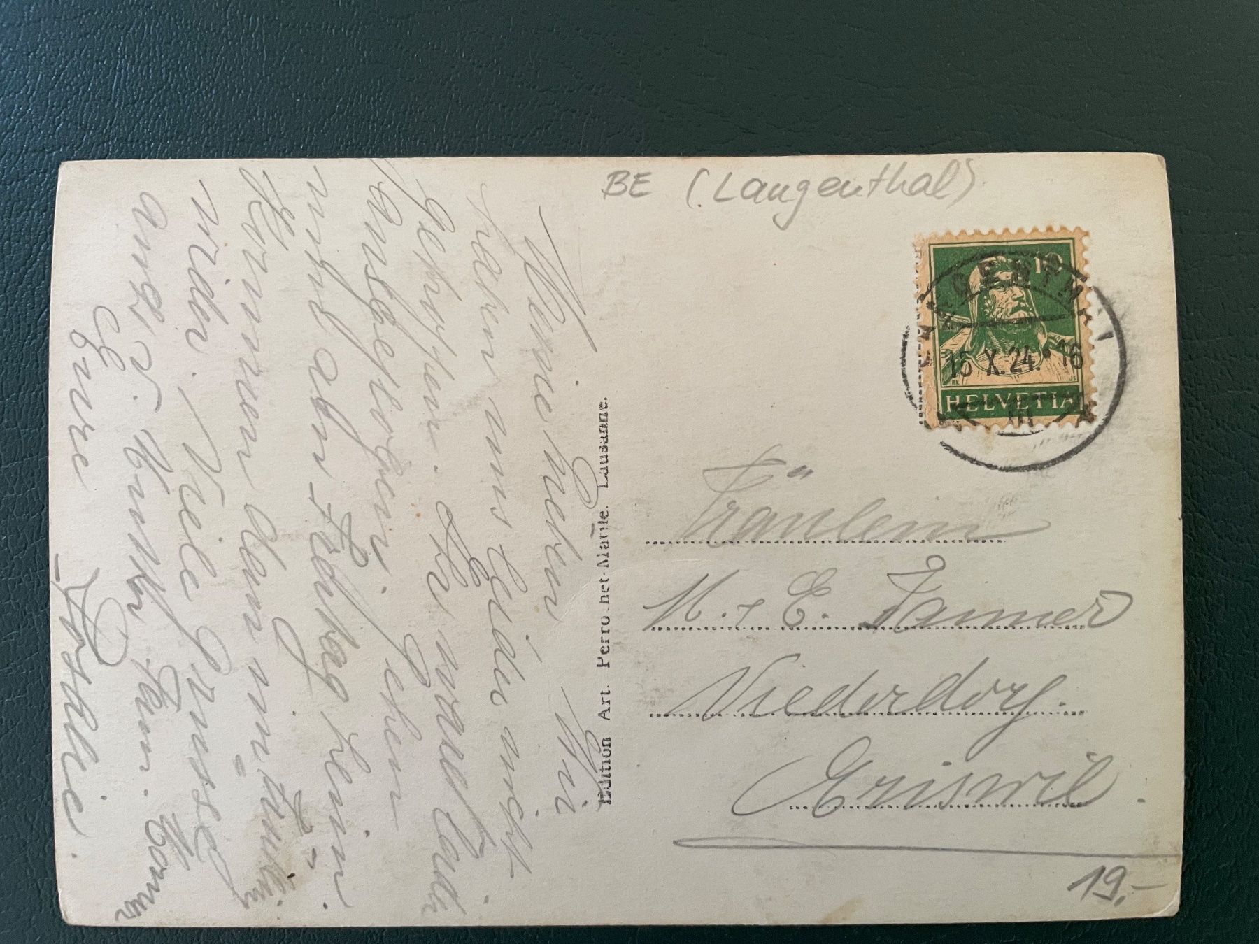 Cartoline postali: Langenthal 1924 – Usato da Faido venduto da Luca555 1
