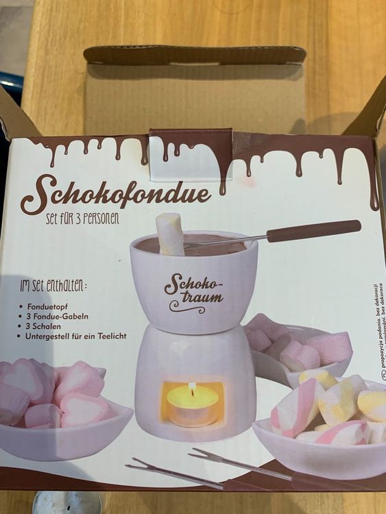 Generisch Schoko Fondue Set, Schokoladen Fondue Becher Mit Gabel Und